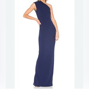 Solace London One Shoulder Navy Dress